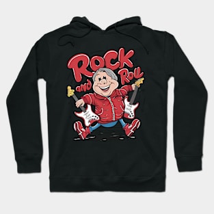 Rock And Roll Groovy Guitarist Rocking Out Hoodie